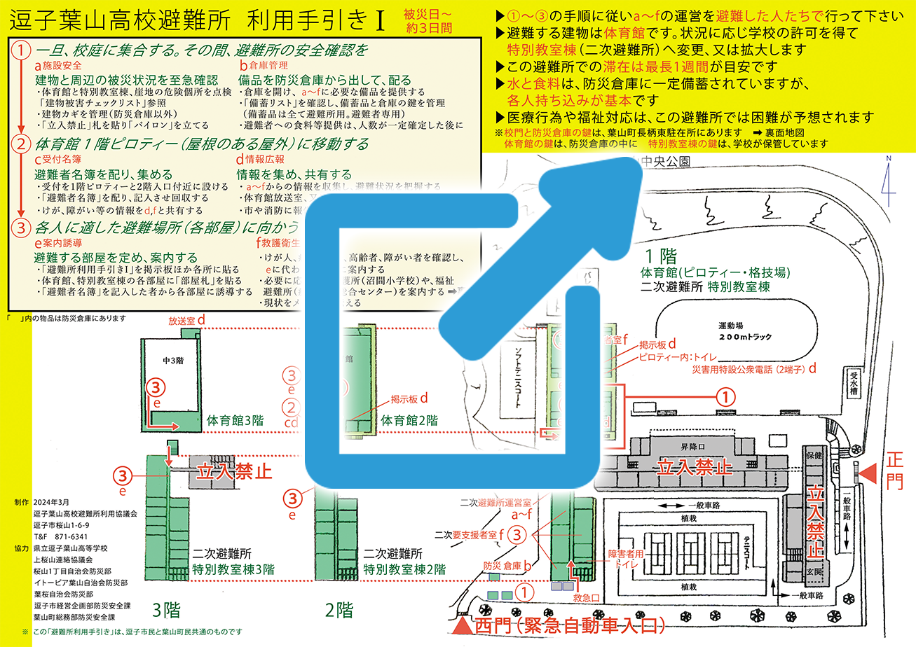 逗子葉山高校避難所 利用手引 １