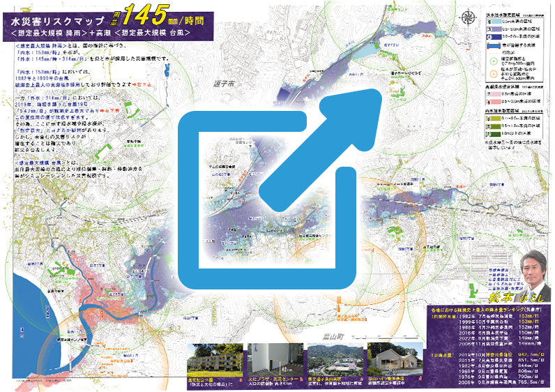 水災害リスクマップ 雨量145mm/h